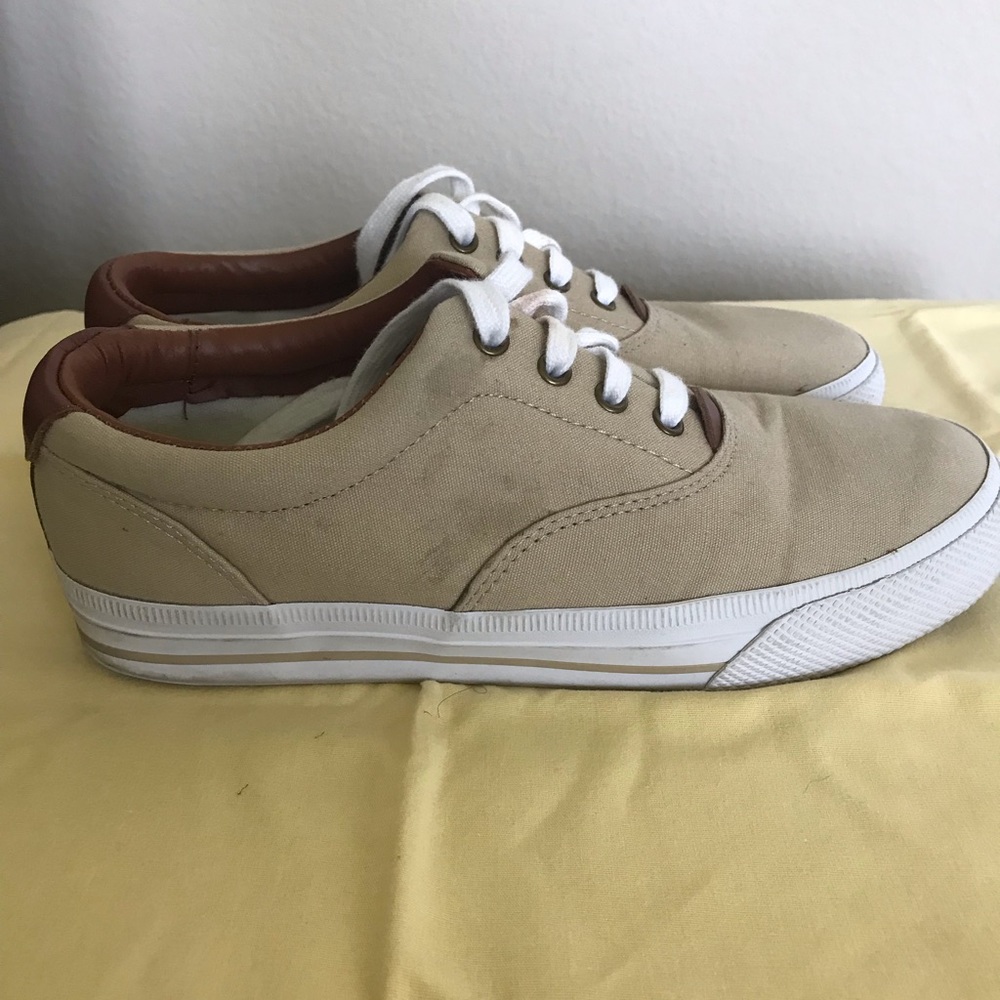 Tan and brown shoes